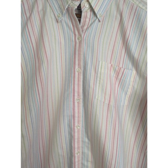 Cabin Creek Women's Wrinkle Free Strain Release Pastel Striped Button Down sz 8 - Picture 2 of 8